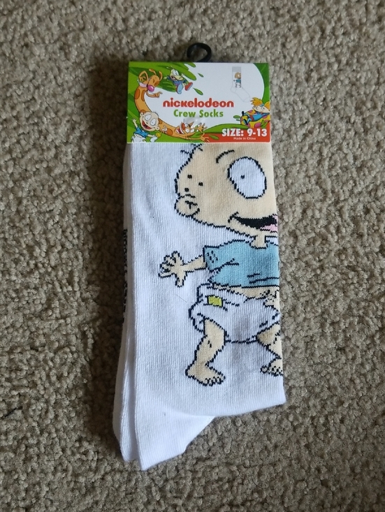 Nickelodeon Other - Nickelodeon White Blue Beige Tommy Pickles Crew Socks